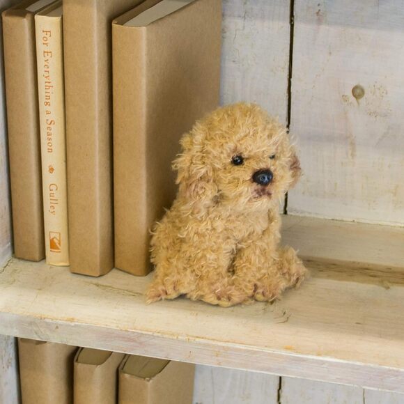 Labradoodle Plush Dog Toy 5.5 Inch Light Brown Beanbag Stuffed Animal for Kids - Picture 7 of 7
